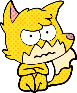 Bir insan tarafından çizilmiş bir tilki.