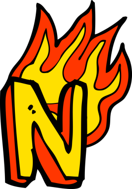 Bir insan tarafından çizilmiş yanan bir karikatür.