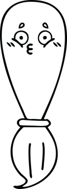 Bir insan tarafından çizilmiş boya fırçasının çizgi çizimi