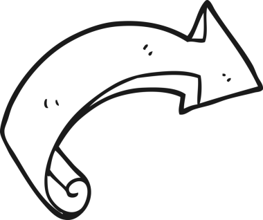 Bir insan tarafından çizilmiş serbest çizim siyah beyaz çizgi film oku