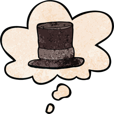 Bir insan tarafından çizilmiş grunge desenli düşünce baloncuklu çizgi film şapkası.