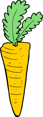 Bir insan tarafından çizilmiş havuç.