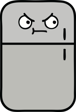 Bir insan tarafından çizilmiş buz dolabı karikatürü.