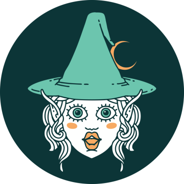 Bir insan tarafından çizilmiş elf büyüsü karakteri simgesi