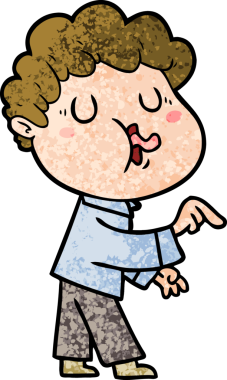 Bir insan tarafından çizilmiş çizgi film şarkıcısı.