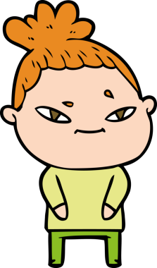 Bir insan tarafından çizilmiş karikatür kadın.