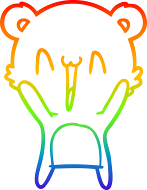 gökkuşağı gradyanı çizimi bir insan tarafından çizilmiş mutlu ayı karikatürü