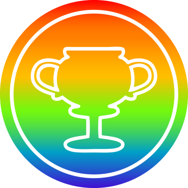 kupa dairesel simgesi gökkuşağı gradyan bir insan tarafından çizilmiş