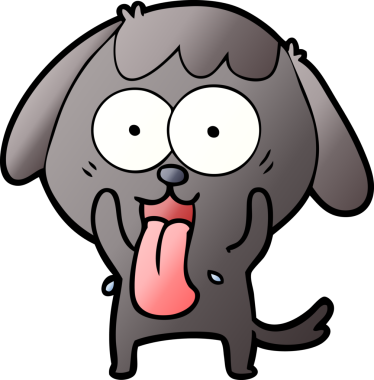 Bir insan tarafından çizilmiş şirin bir çizgi film köpeği.