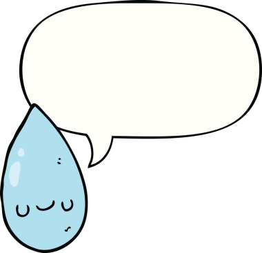 bir insan tarafından çizilmiş konuşma baloncuklu tatlı yağmur damlası.