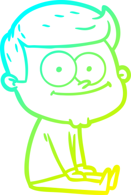 Bir insan tarafından çizilmiş, mutlu bir adamın çizdiği soğuk çizgi.