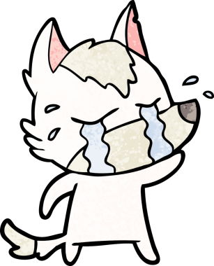 Bir insan tarafından çizilmiş ağlayan kurt çizgi filmi.