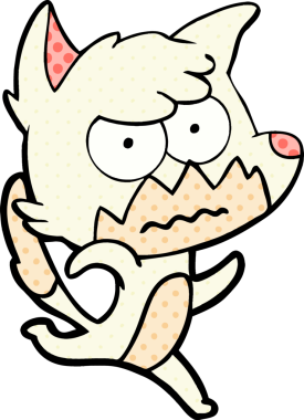 Bir insan tarafından çizilmiş bir tilki.