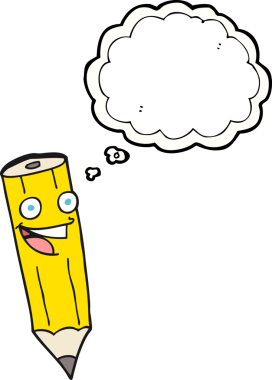 Bir insan tarafından çizilmiş mutlu serbest çizim baloncuklu kalem.