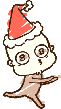 Bir insan tarafından çizilen Noel Uzaylı Tebeşiri