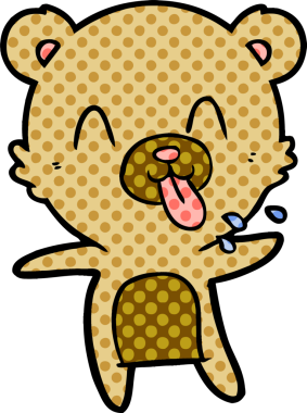 Bir insan tarafından çizilmiş bir çizgi film karakteri.