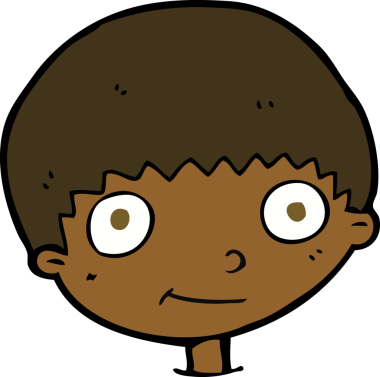 Bir insan tarafından çizilmiş mutlu çocuk çizgi filmi.