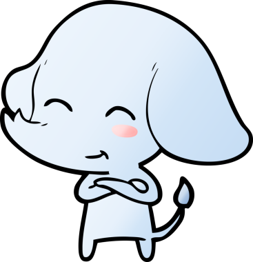 Bir insan tarafından çizilmiş şirin bir fil.