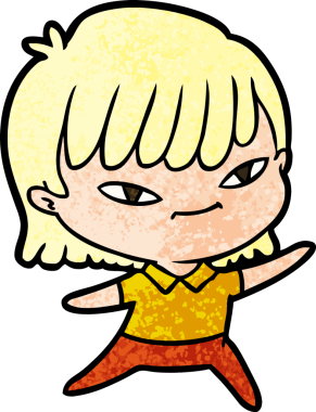 Bir insan tarafından çizilmiş karikatür kadın.