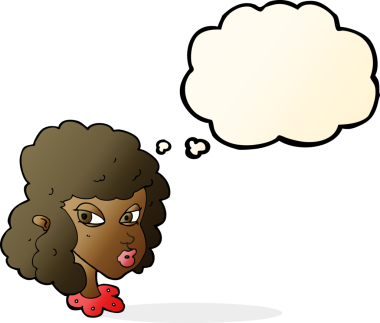 Düşünce baloncuğu bir insan tarafından çizilmiş şüpheli bir karikatür.