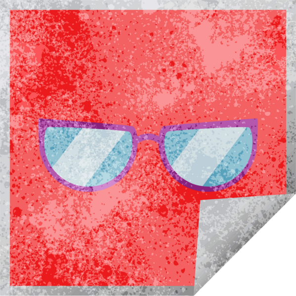 Bir insan tarafından çizilmiş grafik vektör illüstrasyon kare etiketi