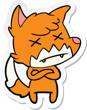 Bir insan tarafından çizilmiş ölü tilki etiketi.