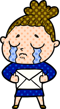 Bir insan tarafından çizilmiş karikatür ağlayan kadın.