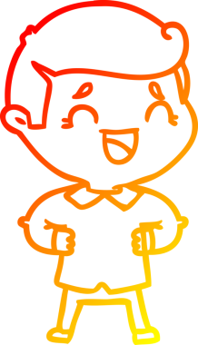 Bir insan tarafından çizilmiş gülen adamın sıcak çizgi çizimi.