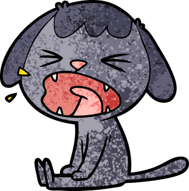 Bir insan tarafından çizilmiş şirin bir köpek havlaması.