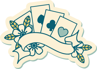 Geleneksel kart stili ve bir insan tarafından çizilmiş dövme çıkartması.