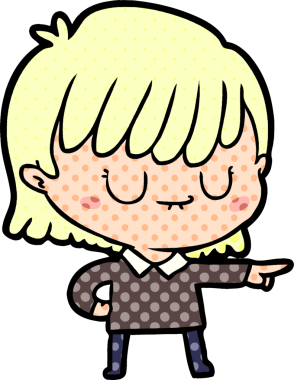 Bir insan tarafından çizilmiş karikatür kadın.