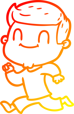 Bir insan tarafından çizilmiş, karikatür dostu bir adamın sıcak çizgi çizimi