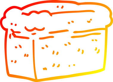 Bir insan tarafından çizilmiş bir somun ekmeğin sıcak çizgi çizimi