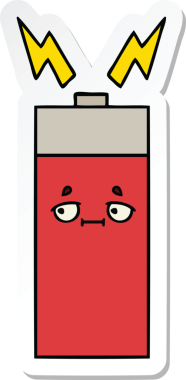 Bir insan tarafından çizilmiş şirin bir karikatür aküsünün çıkartması.