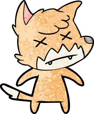 Bir insan tarafından çizilmiş ölü tilki çizgi filmi