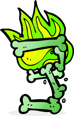 Bir insan tarafından çizilmiş bir cadılar bayramı kemik numarası.