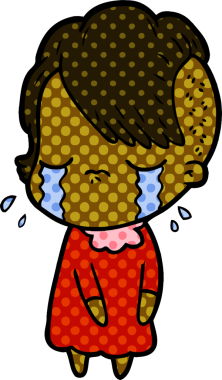 Bir insan tarafından çizilmiş ağlayan bir kız.