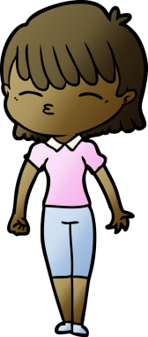 Bir insan tarafından çizilmiş karikatür kadın.