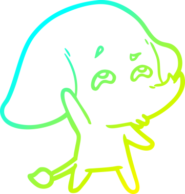 Bir insanın çizdiği karikatür fili çizimi.