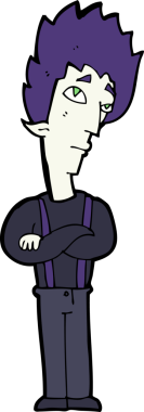 Bir insan tarafından çizilmiş bir vampir çizgi filmi.