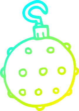 Bir insan tarafından çizilmiş altın renkli bir karikatürün soğuk gradyan çizimi