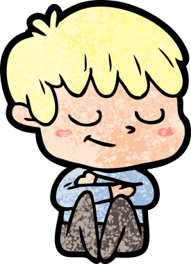 Bir insan tarafından çizilmiş mutlu çocuk çizgi filmi.