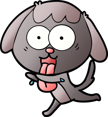 Bir insan tarafından çizilmiş şirin bir çizgi film köpeği.