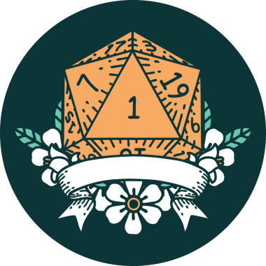 Bir insan tarafından çizilen bir d20 zar atma ikonu