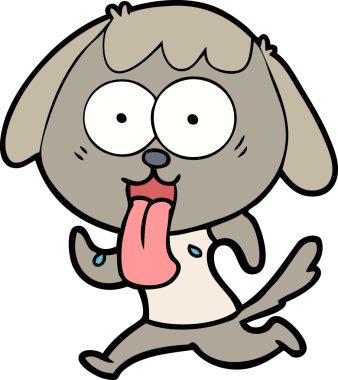 Bir insan tarafından çizilmiş şirin bir çizgi film köpeği.