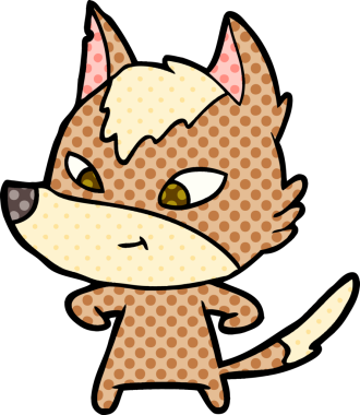 Bir insan tarafından çizilmiş dost canlısı bir kurt.