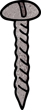 Bir insan tarafından çizilmiş karikatür metal vida