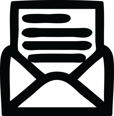 bir insan tarafından çizilmiş zarf harf simgesi