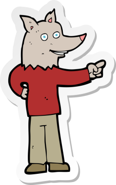 Bir insan tarafından çizilmiş kurt adamın çıkartması.