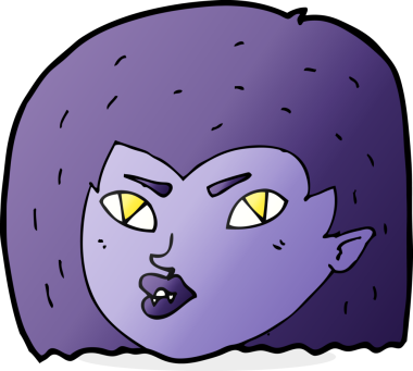 Bir insan tarafından çizilmiş vampir yüzü.